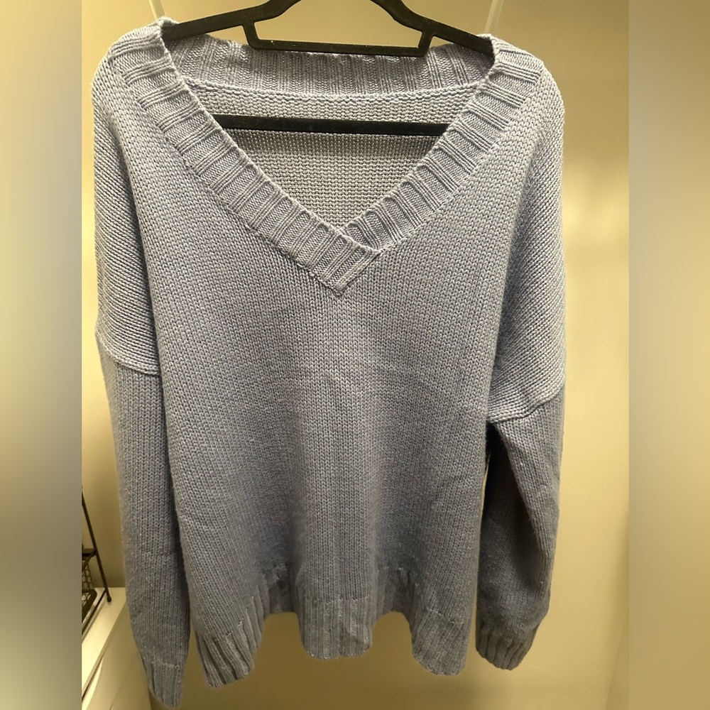 Blue/purple V-neck sweater